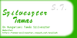 szilveszter tamas business card